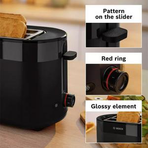 Bosch TAT2M123GB MyMoment Delight 2 Slice Toaster - Black - gallery image 2