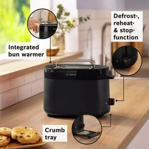 Bosch TAT2M123GB MyMoment Delight 2 Slice Toaster - Black - gallery image 3