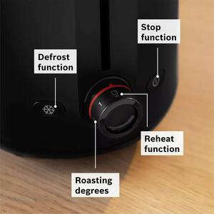 Bosch TAT2M123GB MyMoment Delight 2 Slice Toaster - Black - gallery image 4