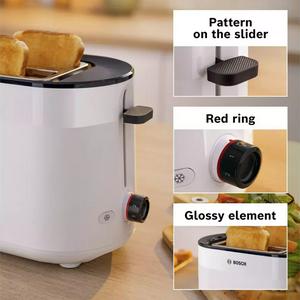 Bosch TAT2M121GB MyMoment Delight 2 Slice Toaster - White - gallery image 3