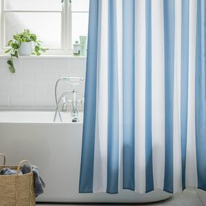 Sainsbury's Home Coastal Vertical Blue Stripe Shower Curtain - gallery image 2