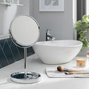Sainsbury's Home Functional Round Pedestal Mirror with Tray-Chrome - gallery image 2