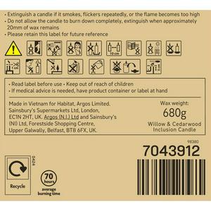 Habitat Pillar Inclusion Candle -  Willow & Cedarwood - gallery image 4