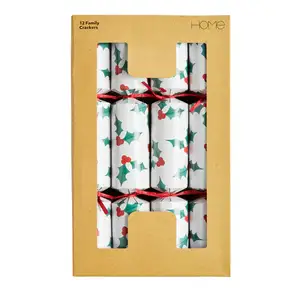 Sainsbury's Pack of 12 Cube Holly Cracker