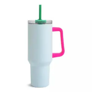 Habitat Pink Handle Thermal Blue Travel Mug - 1182ml