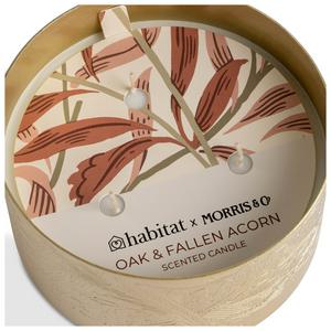 Habitat x Morris & Co. Brass Multiwick Candle - Oak & Fallen Acorn - gallery image 2