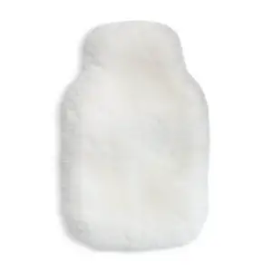 Habitat White Faux Fur Hot Water Bottle