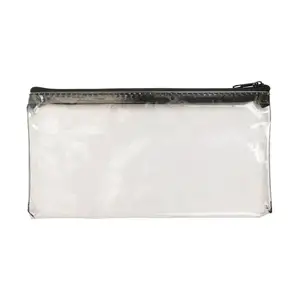 Sainsbury's Home Clear Pencil Case with Black Zip 15cm