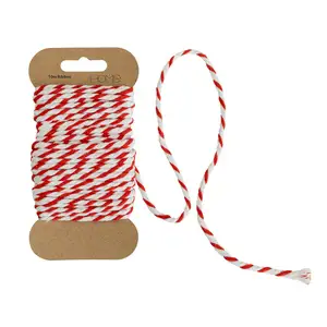 Sainsbury's Red & White Stripe Ribbon - 10m