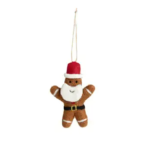 Sainsbury's Home Single Christmas Decoration - Felt Gingerbread Santa