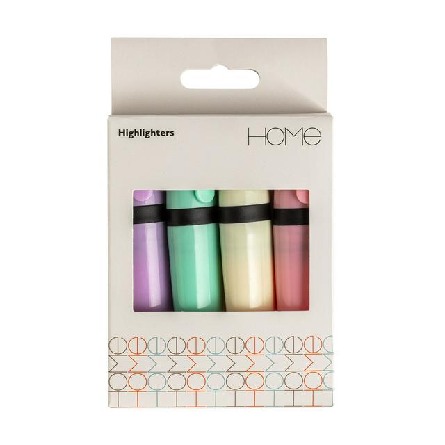 Sainsbury's Home Tank Pastel Highlighters - Pack of 4