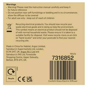 Habitat Confetti Glass Electric Diffuser - White - gallery image 4