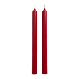 Habitat Unscented Dinner Candle - Red - Set of 2