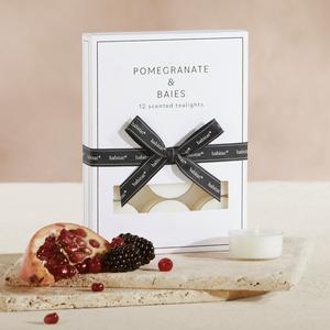 Habitat Luxe Pack of 12 Pomegranate & Baies Clear Cup Tealights - gallery image 2
