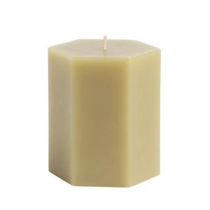 Habitat Small Hexagon Pillar Candle - Grey