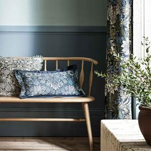 Habitat x Morris & Co. Sunflower Velvet Cushion - Navy - gallery image 3