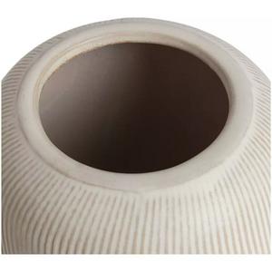 Habitat Large Ribbed Ceramic Vase - Natural - gallery image 3