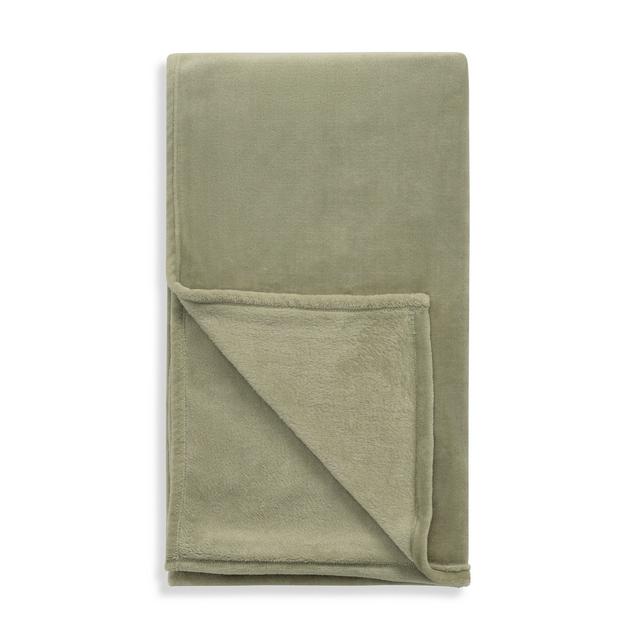 Sainsbury s Home Fleece Throw Sage Sainsbury s