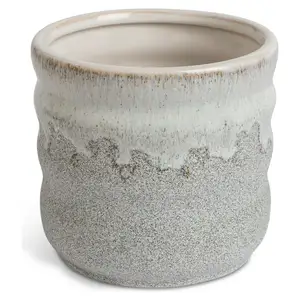 Habitat Medium Reactive Glaze Ceramic Planter- Cream