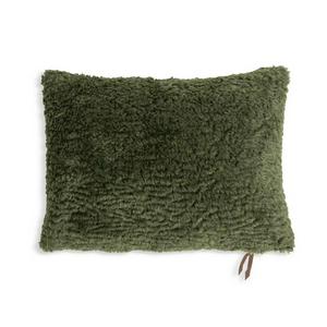 Habitat Shearling Cushion - Moss Green - 55x40cm - gallery image 3