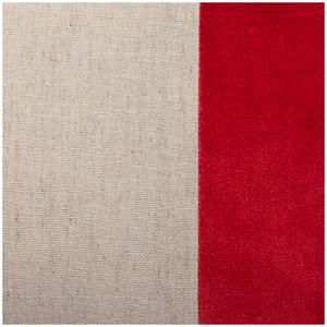 Habitat Velvet & Linen Stripe Cushion - Red - 30x50cm - gallery image 2