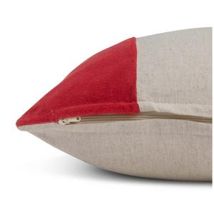 Habitat Velvet & Linen Stripe Cushion - Red - 30x50cm - gallery image 5
