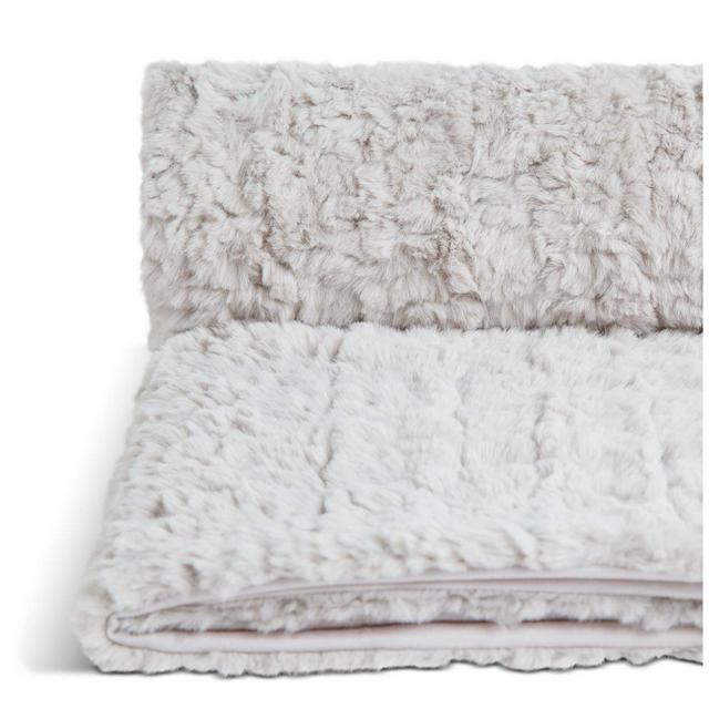 Habitat Faux Fur Carved Throw Neutral 125x150cm Sainsbury s