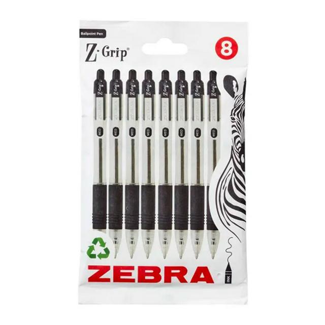 Zebra Z Grip Black Ink Ballpoint Pen - Pack of 8 - gallery image 1