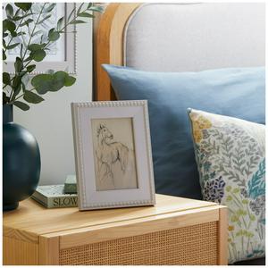 Habitat Beaded Wooden Picture Frame - Grey - 23x18cm - gallery image 2