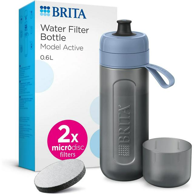 BRITA Sports Water Filter Bottle Active Dark Blue Inc. 2x Microdisc filters