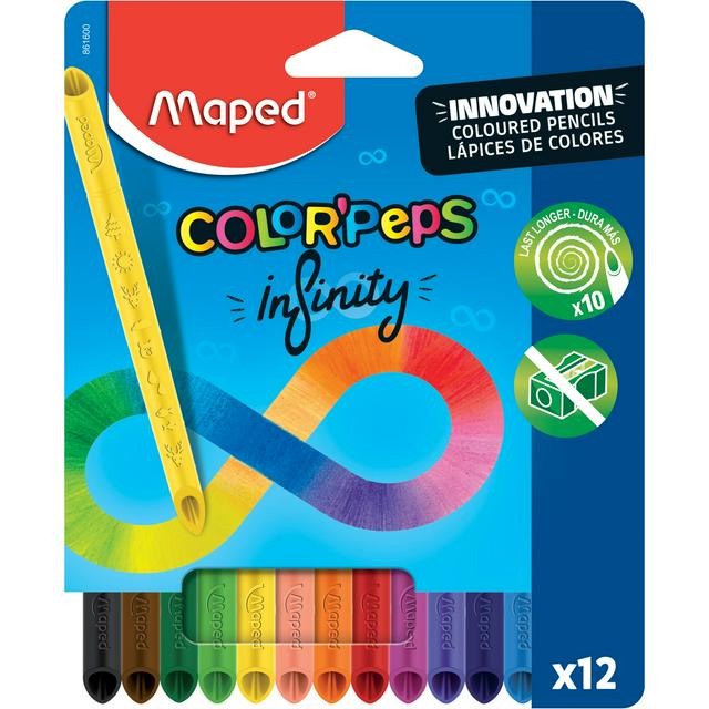 HELIX Maped Pack of 12 Colorpeps Infinity Pencils