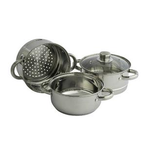 Sainsbury's Home 18cm 3 Tier Stainless Steel Steamer