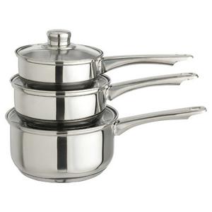 Sainsbury's Home Stainless Steel 3 Piece Saucepan Set - gallery image 3