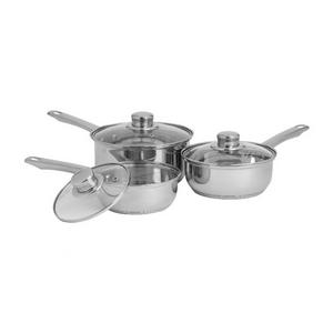 Sainsbury's Home Stainless Steel 3 Piece Saucepan Set