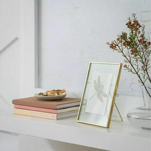 Habitat Skinny Metal Easel Picture Frame - Gold - 21x17cm - gallery image 2