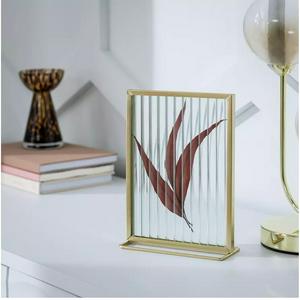 Habitat Reeded Glass Frame on Stand - Gold - 4x6" - gallery image 2