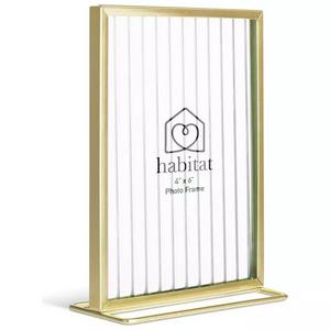 Habitat Reeded Glass Frame on Stand - Gold - 4x6" - gallery image 3