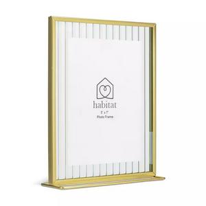 Habitat Reeded Glass Frame on Stand - Gold - 5x7" - gallery image 3