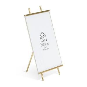 Habitat Glass Easel Photo Frame - Gold - 18x10cm - gallery image 3