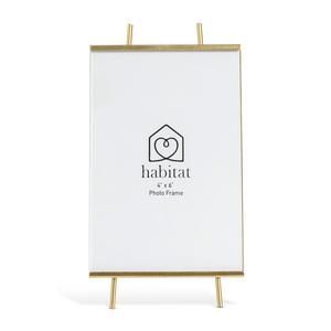 Habitat Glass Easel Photo Frame - Gold - 18x10cm