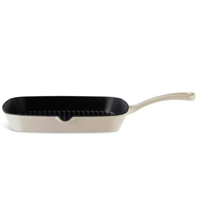 Habitat 23cm Cast Iron Griddle Pan - Cream