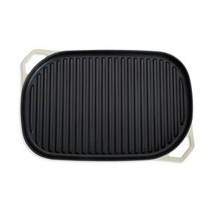 Habitat Large Cast Iron Grill Pan - Cream - gallery image 5