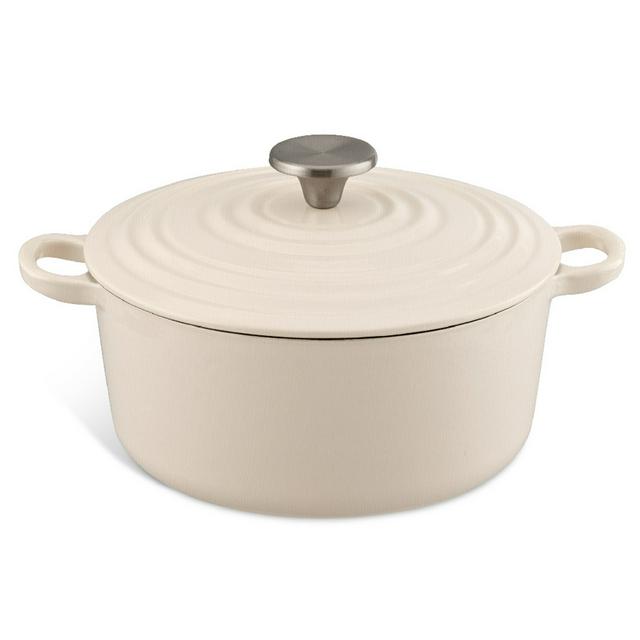 Habitat Litre Cast Iron Casserole Dish Cream Sainsbury's