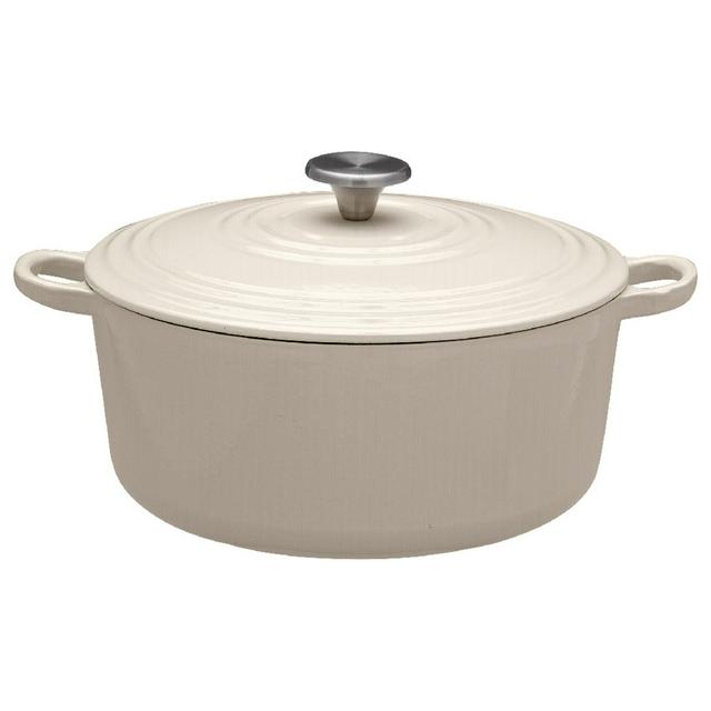 Habitat 5.3 Litre Cast Iron Casserole Dish - Cream