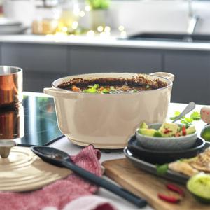 Habitat 5.3 Litre Cast Iron Casserole Dish - Cream - gallery image 2