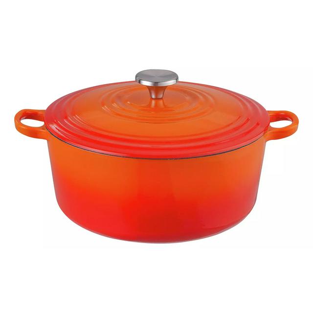 Habitat Litre Cast Iron Casserole Dish Orange Sainsbury's