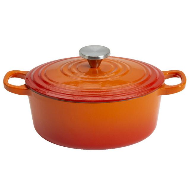 Habitat 4.7 Litre Cast Iron Oval Casserole Dish - Orange