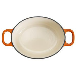 Habitat 4.7 Litre Cast Iron Oval Casserole Dish - Orange - gallery image 3