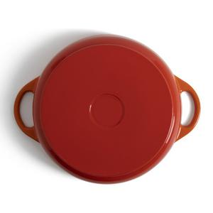 Habitat 4 Litre Cast Iron Shallow Casserole Dish - Orange - gallery image 4