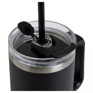Sainsbury's Home Black Handle Stainless Steel Travel Coffee Mug - 1180ml - gallery image 3